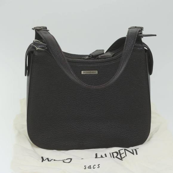 SAINT LAURENT Shoulder Bag Leather Brown Auth ar11048 - Picture 12 of 16